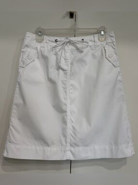 J. Crew White A-Line Drawstring Skirt
